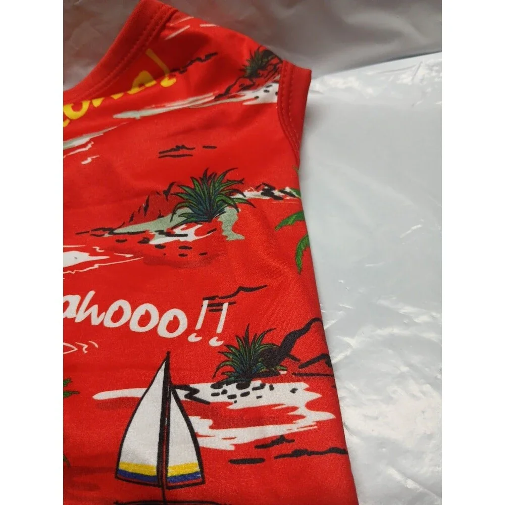 Dog Shirt Size M Red Boat Aloha